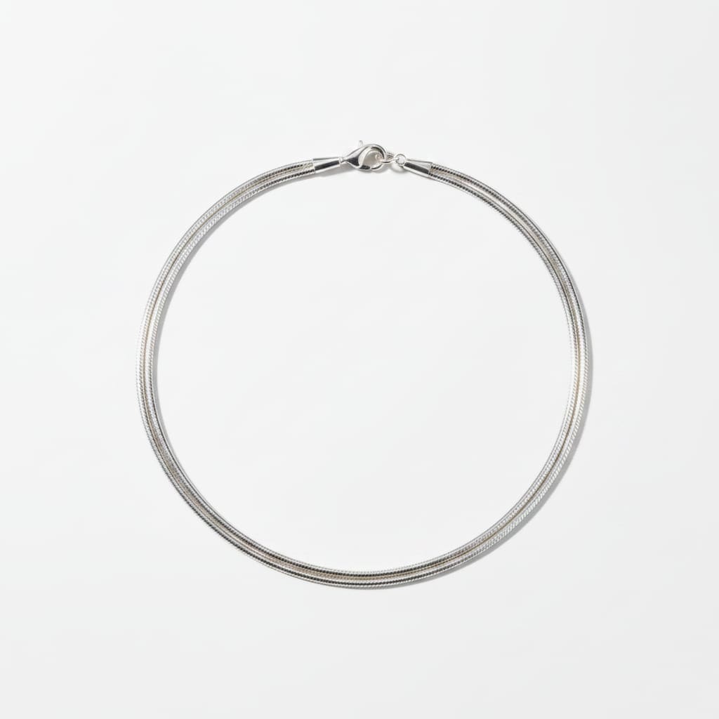 925 Sterling Silver Diamond-Cut Snake Chain Necklace –