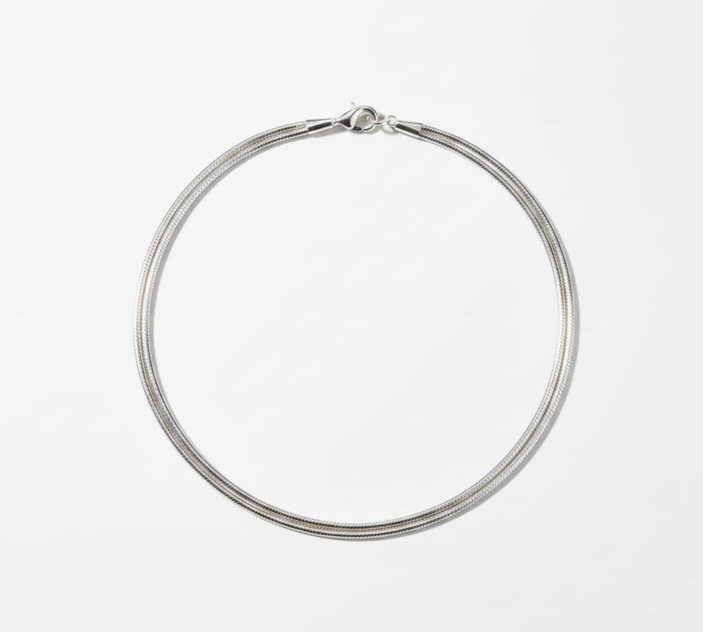 925 Sterling Silver Diamond-Cut Snake Chain Necklace –