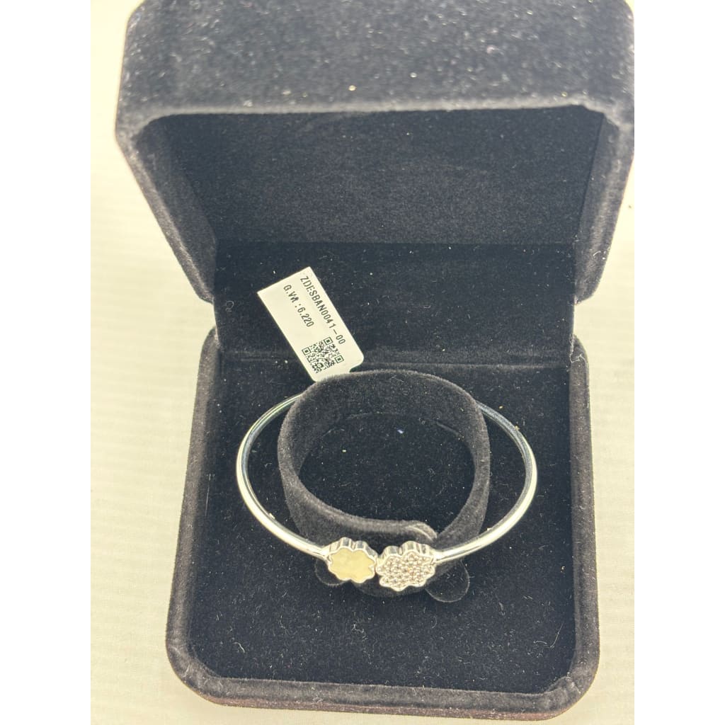 925 Sterling Silver Double Clover CZ Women’s Bracelet | 6g
