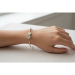 925 Sterling Silver Double Clover CZ Women’s Bracelet | 6g