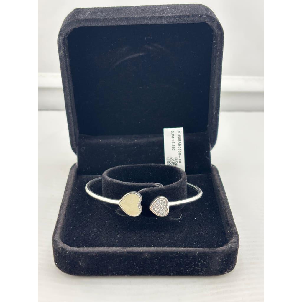 925 Sterling Silver Double Heart Women’s Bracelet | 6g