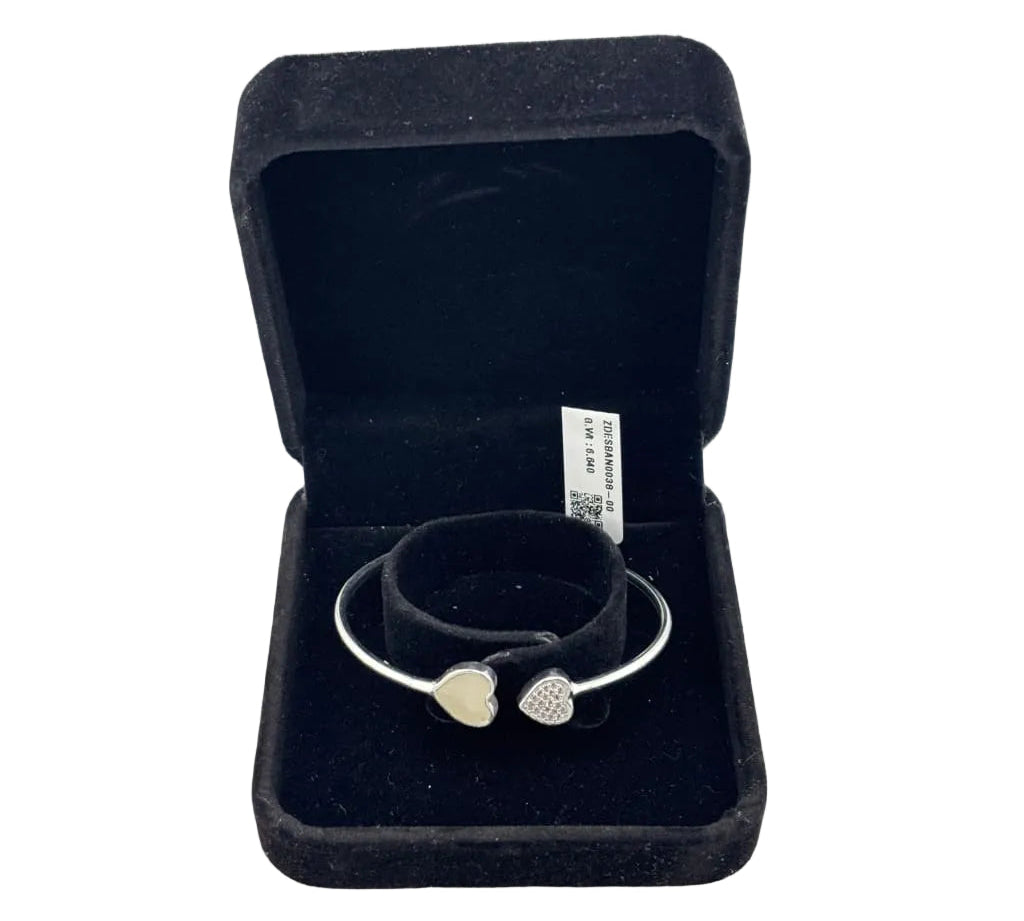925 Sterling Silver Double Heart Women’s Bracelet | 6g