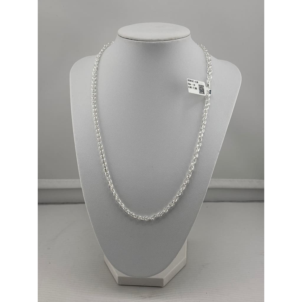 925 Sterling Silver Double Link Chain Necklace – Round