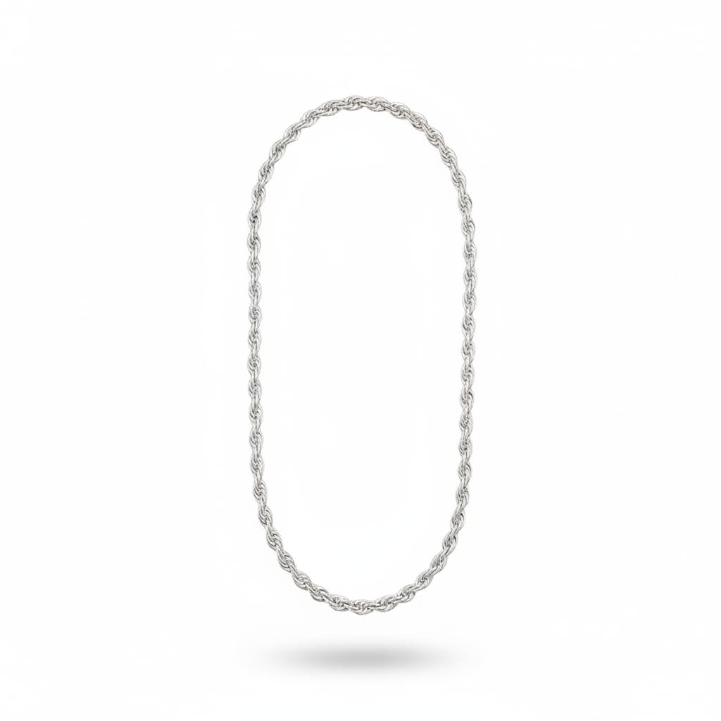 925 Sterling Silver Double Link Chain Necklace – Round