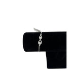 925 Sterling Silver Double Teardrop CZ Adjustable Bracelet