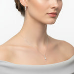 925 Sterling Silver Drop CZ Pendant and Earrings Set
