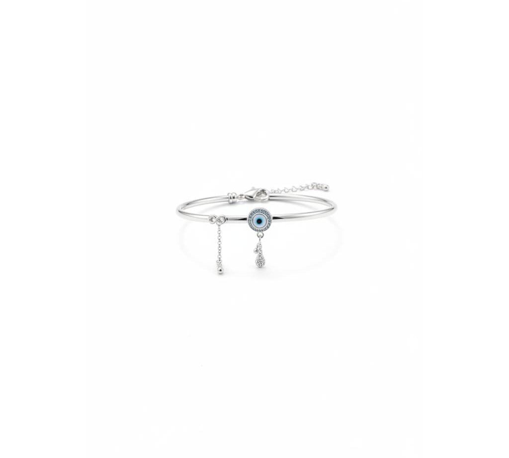 925 Sterling Silver Evil Eye Charm Women’s Bracelet