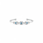 925 Sterling Silver Evil Eye CZ Bracelet | 11g