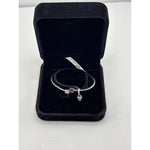 925 Sterling Silver Evil Eye Square Charm Women’s Bracelet