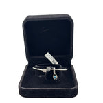 925 Sterling Silver Evil Eye Square Charm Women’s Bracelet