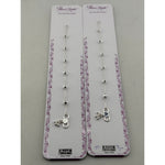 925 sterling silver faceted bead anklet pair
