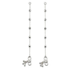 925 sterling silver faceted bead anklet pair on pure white background