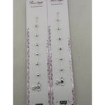 925 sterling silver anklet pair with faceted bead stations