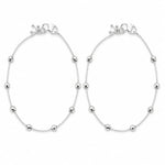 925 sterling silver faceted bead kids anklet pair on white background