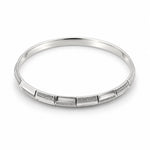 925 Sterling Silver Faceted Crosshatch Bangle/Kada