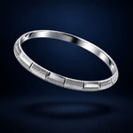 925 Sterling Silver Faceted Crosshatch Bangle/Kada – view 3