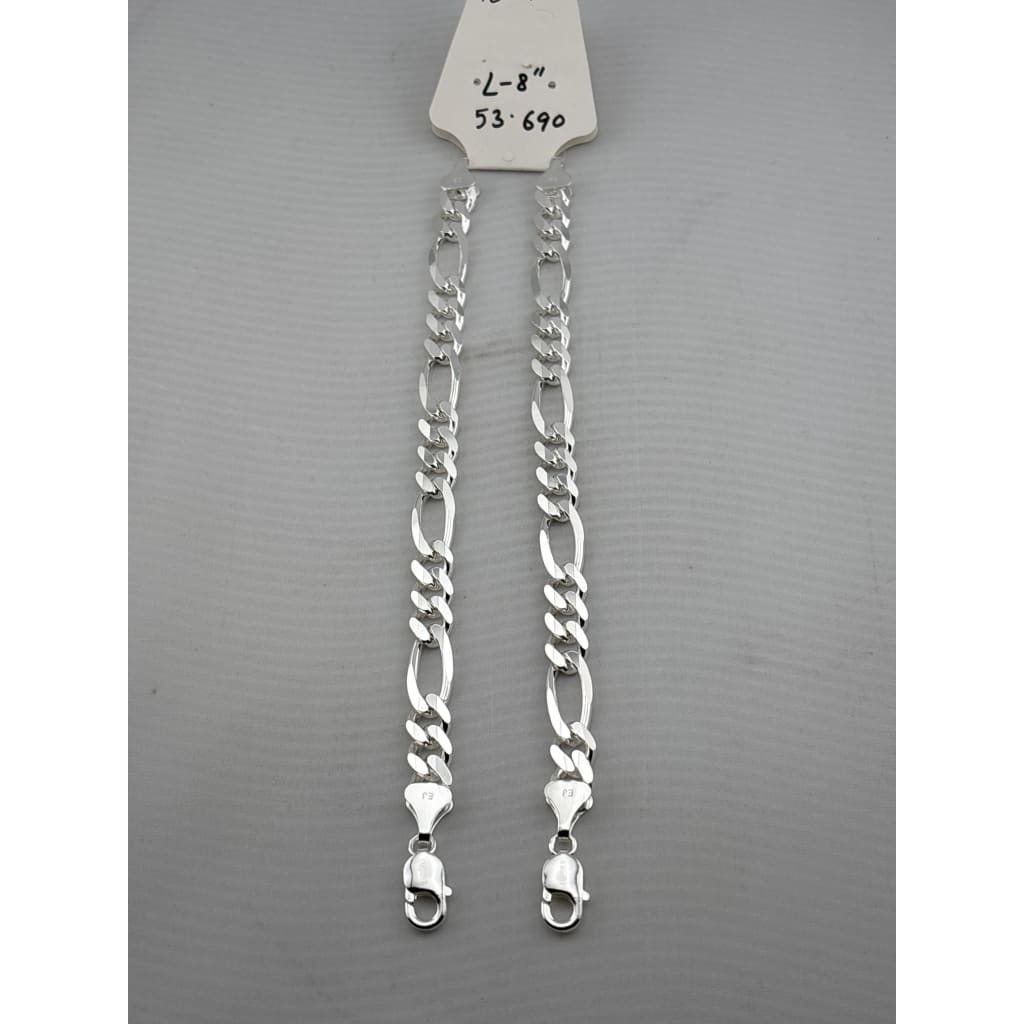 925 Sterling Silver Figaro Chain Bracelet – Italian Link