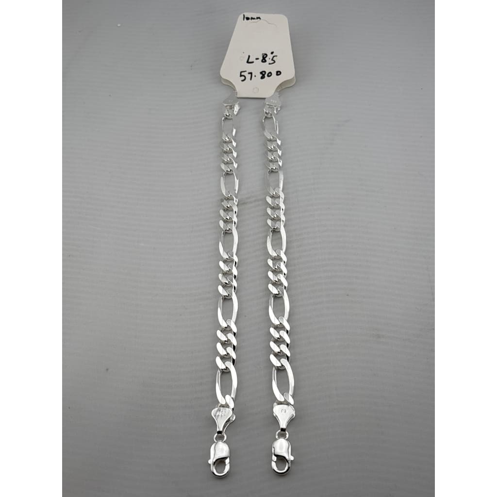 925 Sterling Silver Figaro Chain Bracelet – Classic Italian