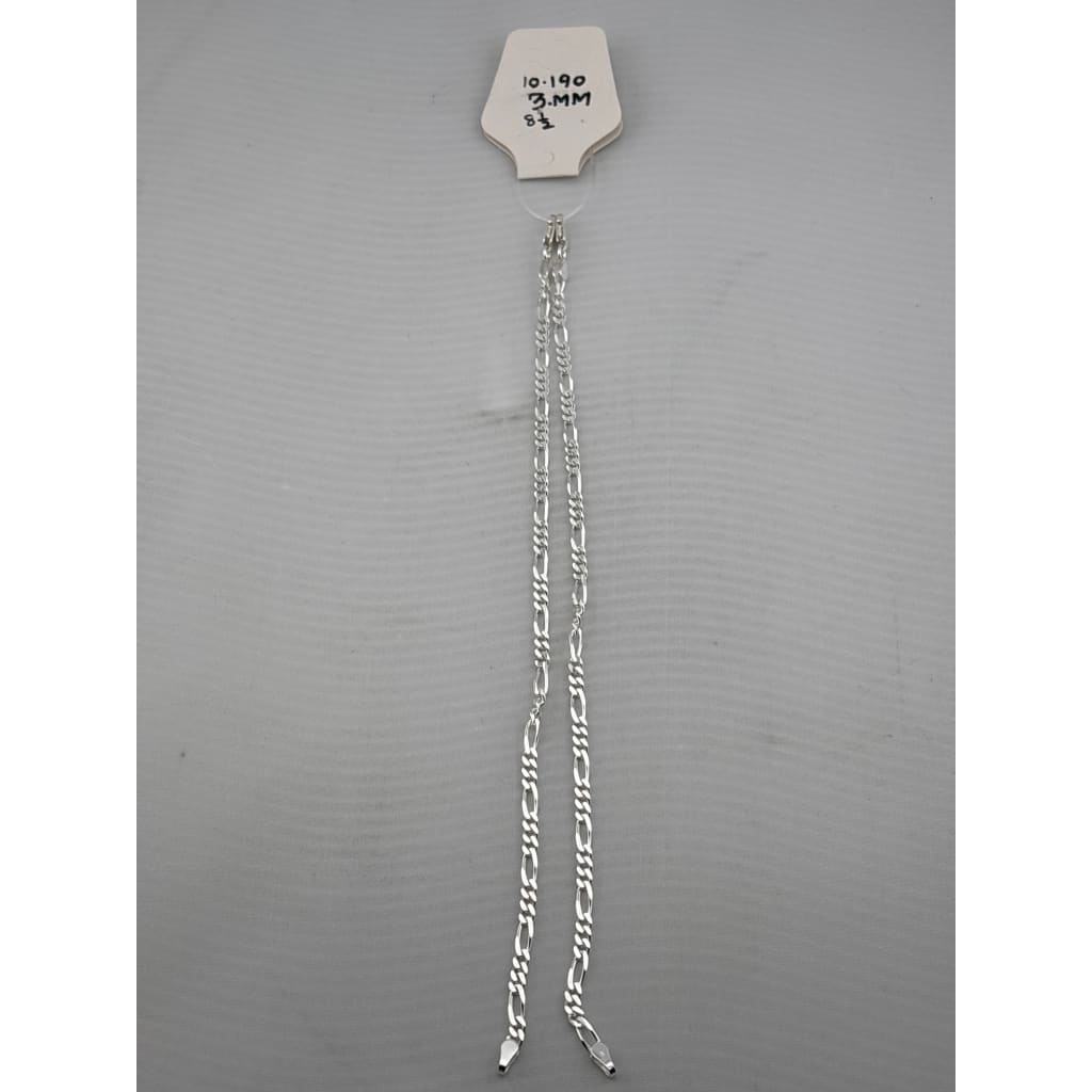 925 Sterling Silver Figaro Chain Bracelet – Italian Link