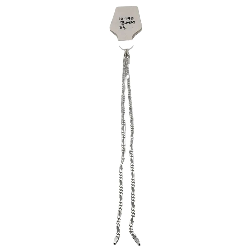 925 Sterling Silver Figaro Chain Bracelet – Classic Italian