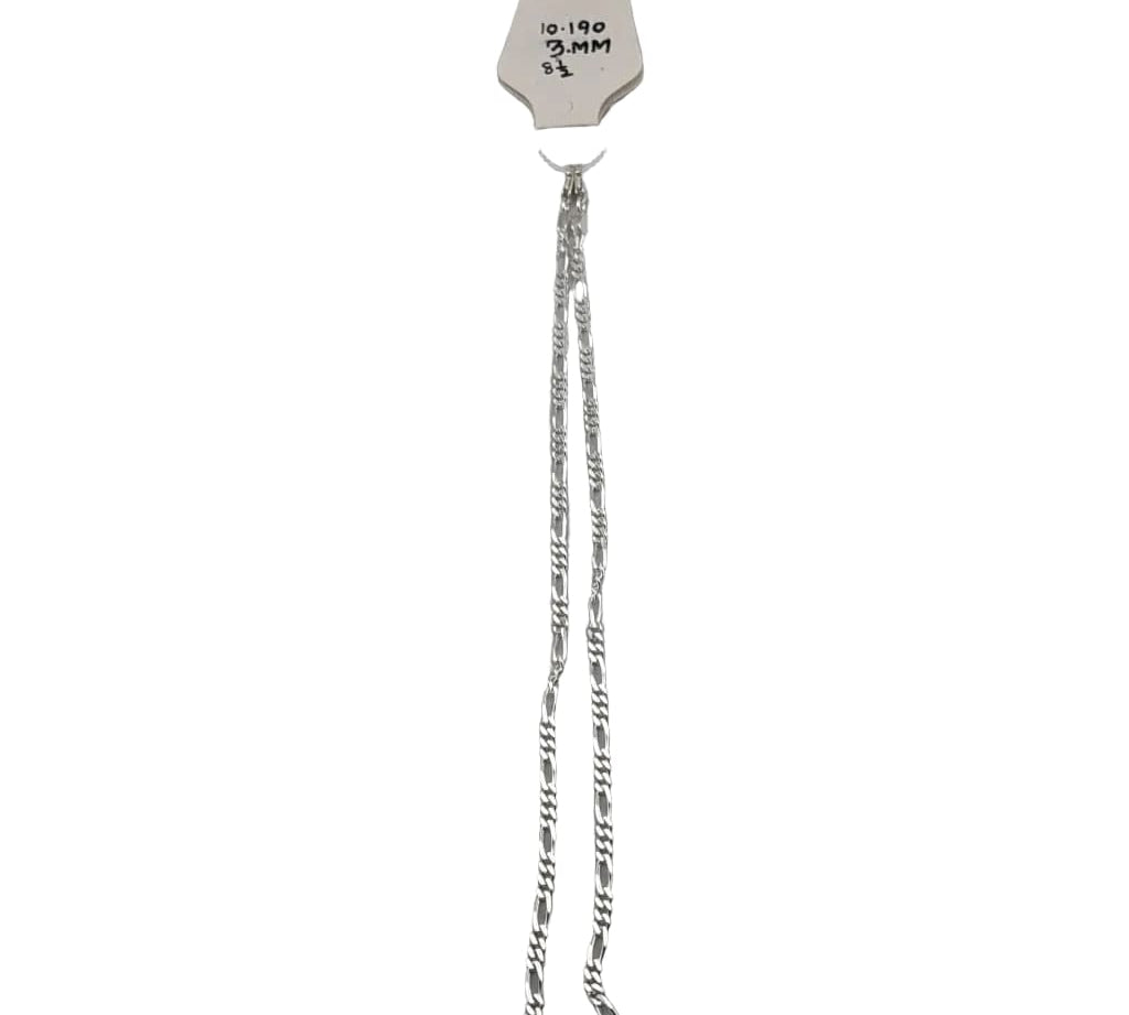 925 Sterling Silver Figaro Chain Bracelet – Classic Italian