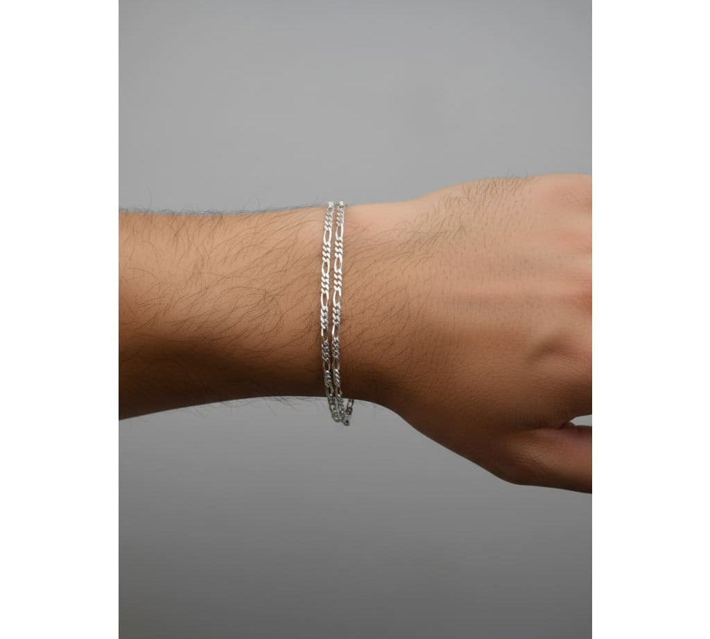 925 Sterling Silver Figaro Chain Bracelet – Italian Link