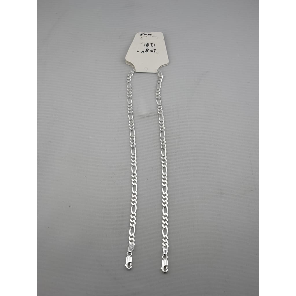 925 Sterling Silver Figaro Chain Bracelet – Italian Link