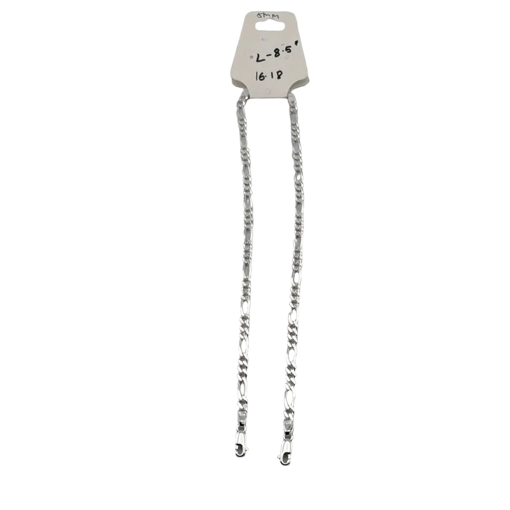 925 Sterling Silver Figaro Chain Bracelet – Classic Italian