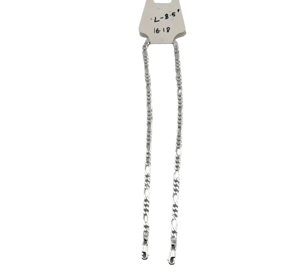 925 Sterling Silver Figaro Chain Bracelet – Classic Italian