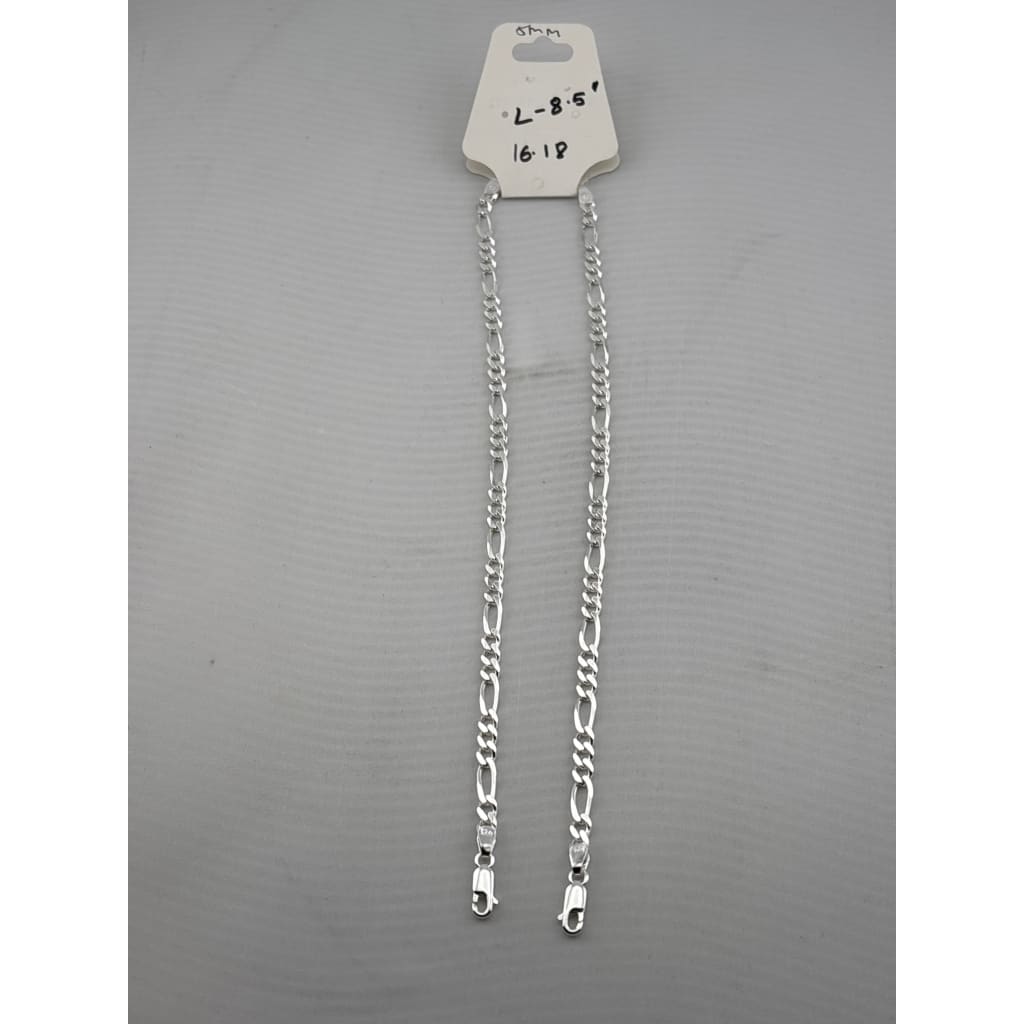 925 Sterling Silver Figaro Chain Bracelet – Classic Italian