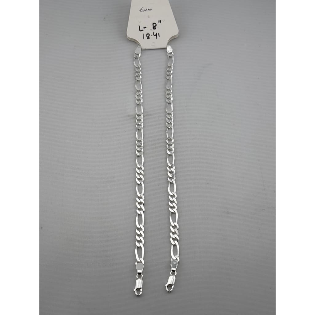 925 Sterling Silver Figaro Chain Bracelet – Italian Link