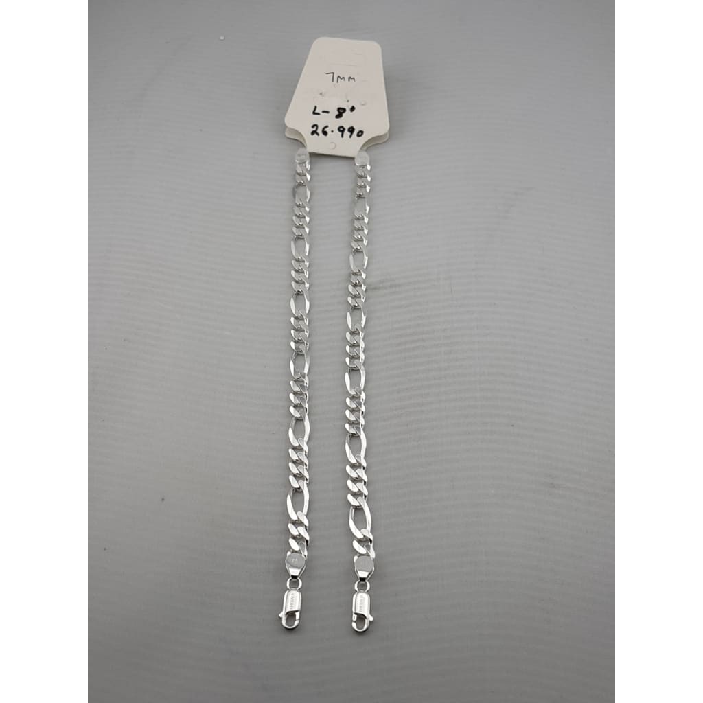 925 Sterling Silver Figaro Chain Bracelet – Classic Italian