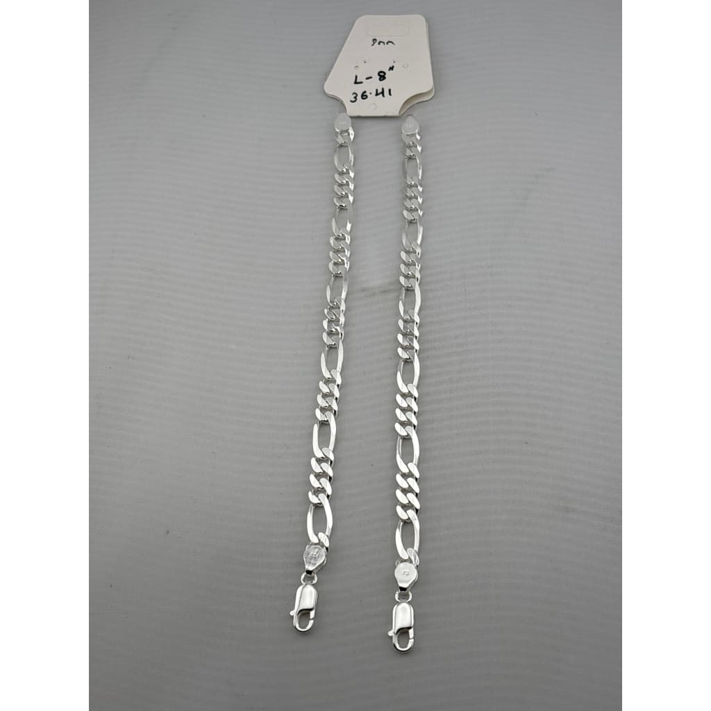 925 Sterling Silver Figaro Chain Bracelet – Italian Link