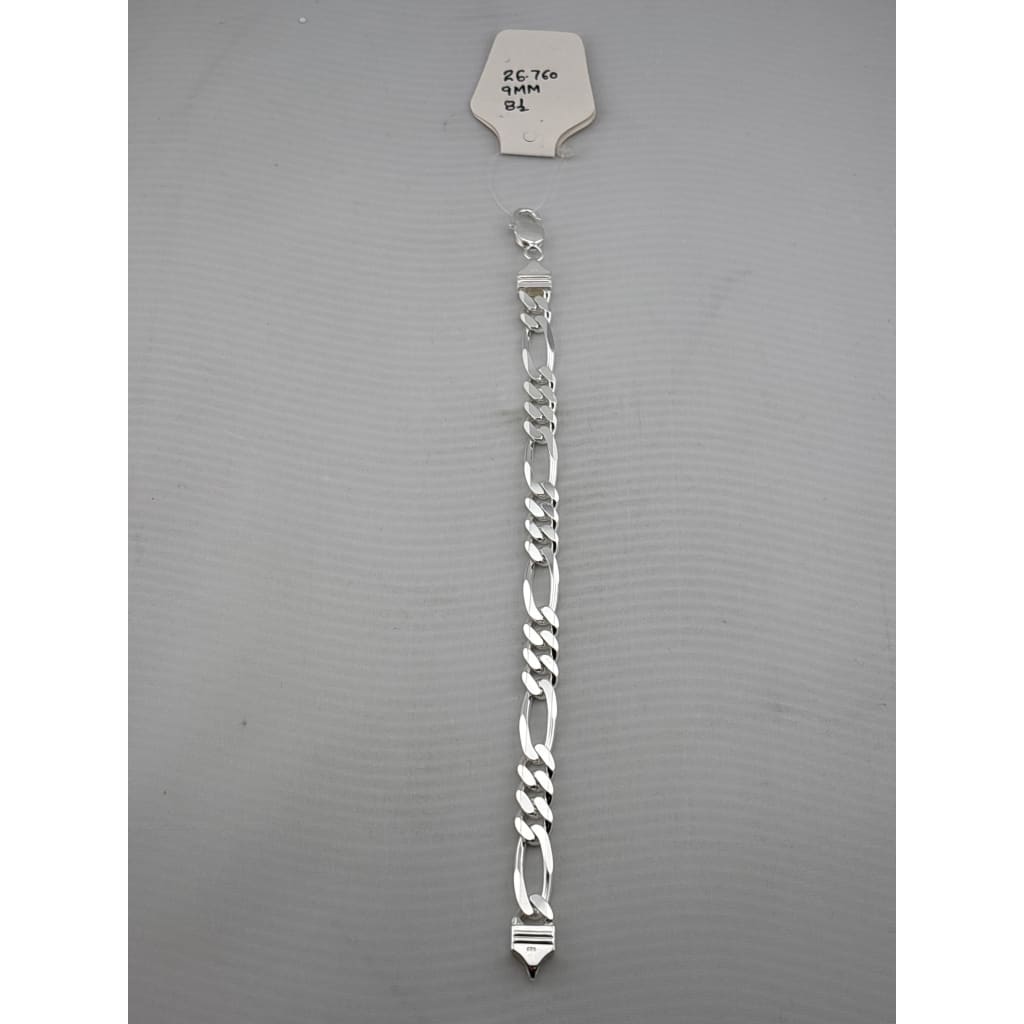 925 Sterling Silver Figaro Chain Bracelet – Italian Link