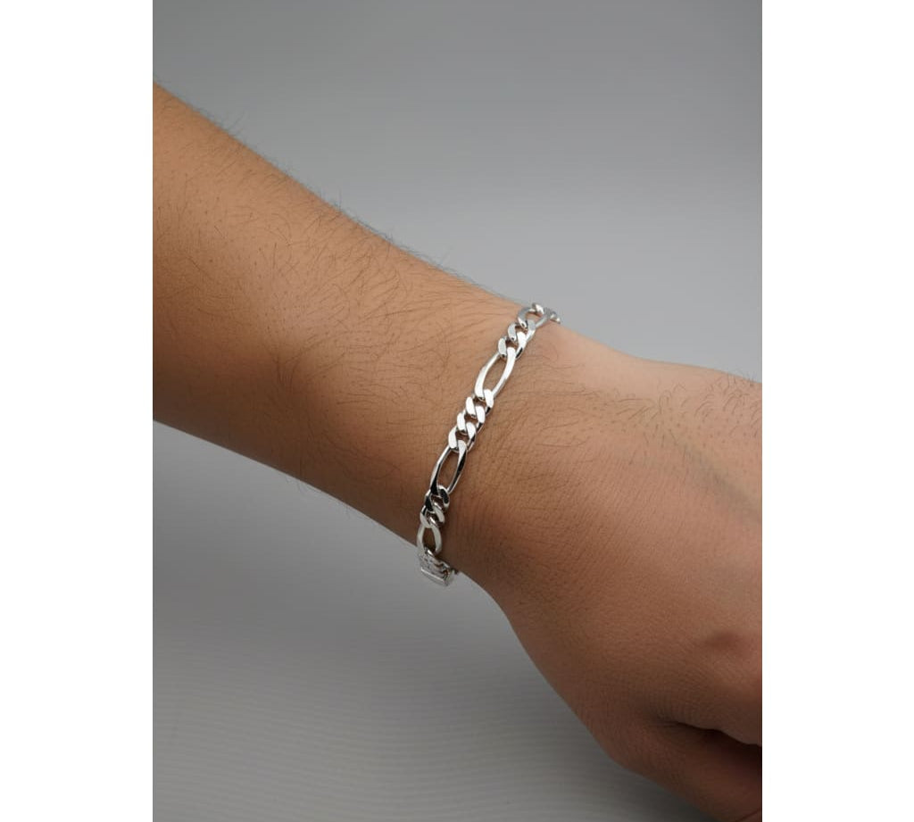 925 Sterling Silver Figaro Chain Bracelet – Italian Link