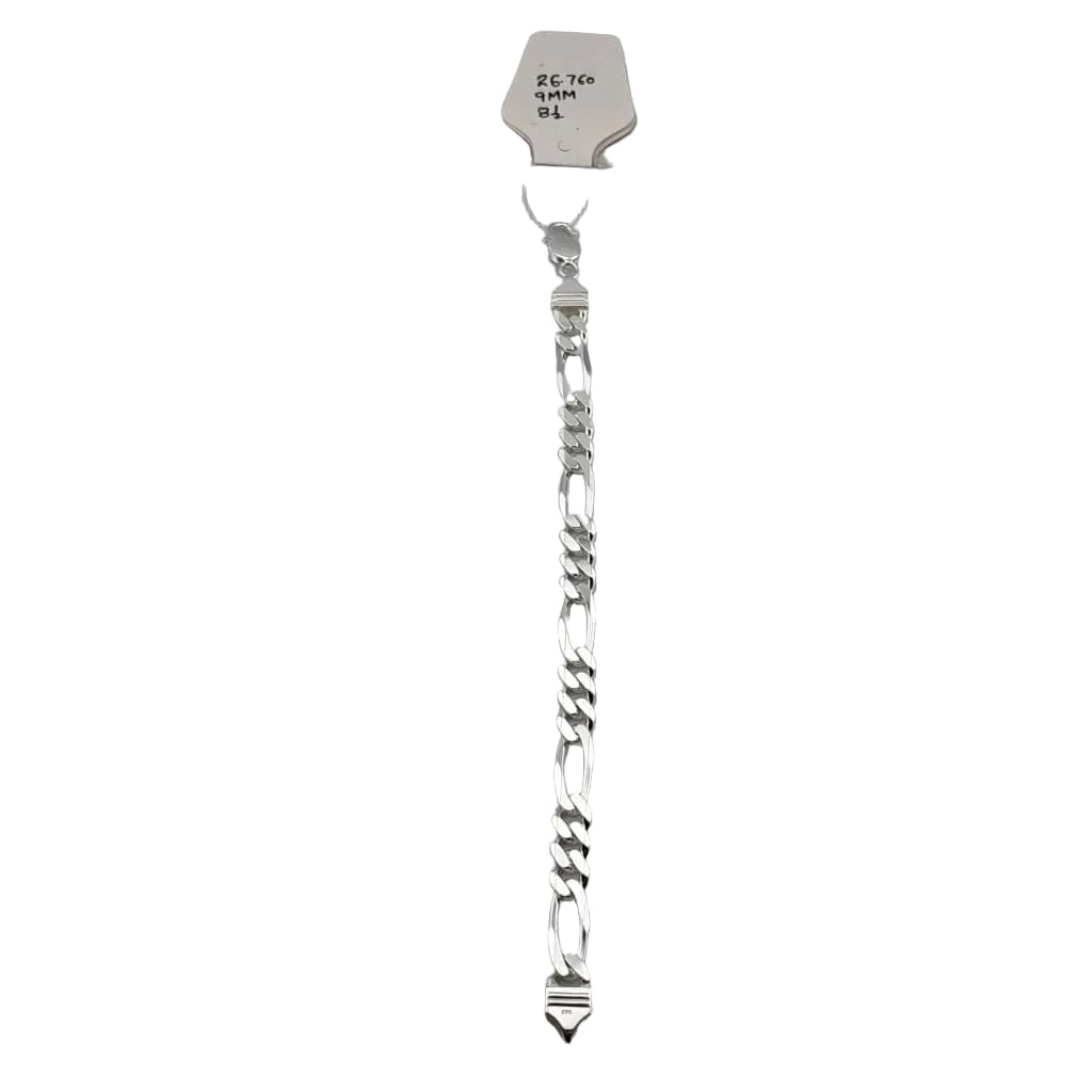 925 Sterling Silver Figaro Chain Bracelet – Classic Italian
