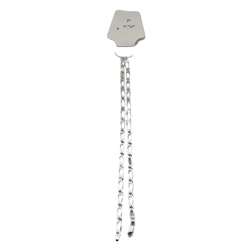 925 Sterling Silver Figaro Chain Bracelet – Slim Classic