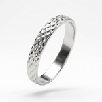 925 Sterling Silver Fish Scale Textured Bangle/Kada – view 4