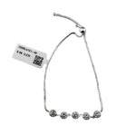925 Sterling Silver Five Stone CZ Adjustable Bracelet | 5g