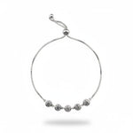 925 Sterling Silver Five Stone CZ Adjustable Bracelet | 5g