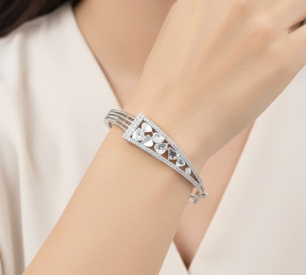 925 Sterling Silver Floral Cutwork Women’s Bracelet | 8g