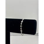 925 Sterling Silver Floral CZ Link Bracelet | 5g