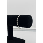 925 Sterling Silver Floral CZ Link Bracelet | 5g
