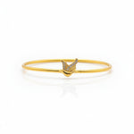 925 Sterling Silver Gold Plated Bird CZ Open Bangle