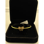 925 Sterling Silver Gold Plated Butterfly CZ Open Bangle