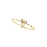 925 Sterling Silver Gold Plated Butterfly CZ Open Bangle