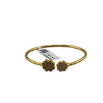 925 Sterling Silver Gold Plated Clover Open Bangle Bracelet