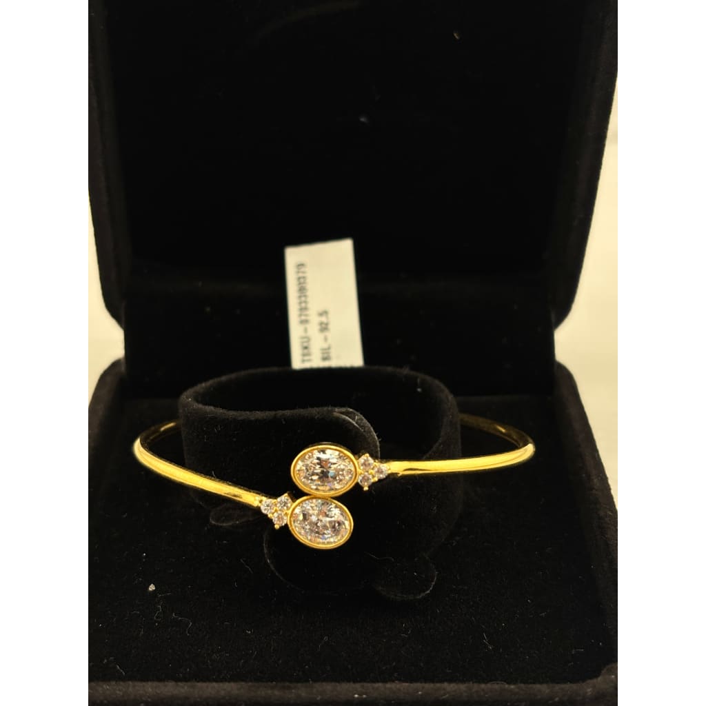 925 Sterling Silver Gold Plated Double Solitaire CZ Open
