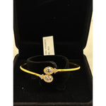 925 Sterling Silver Gold Plated Double Solitaire CZ Open