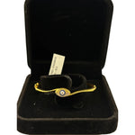 925 Sterling Silver Gold Plated Evil Eye CZ Open Bangle